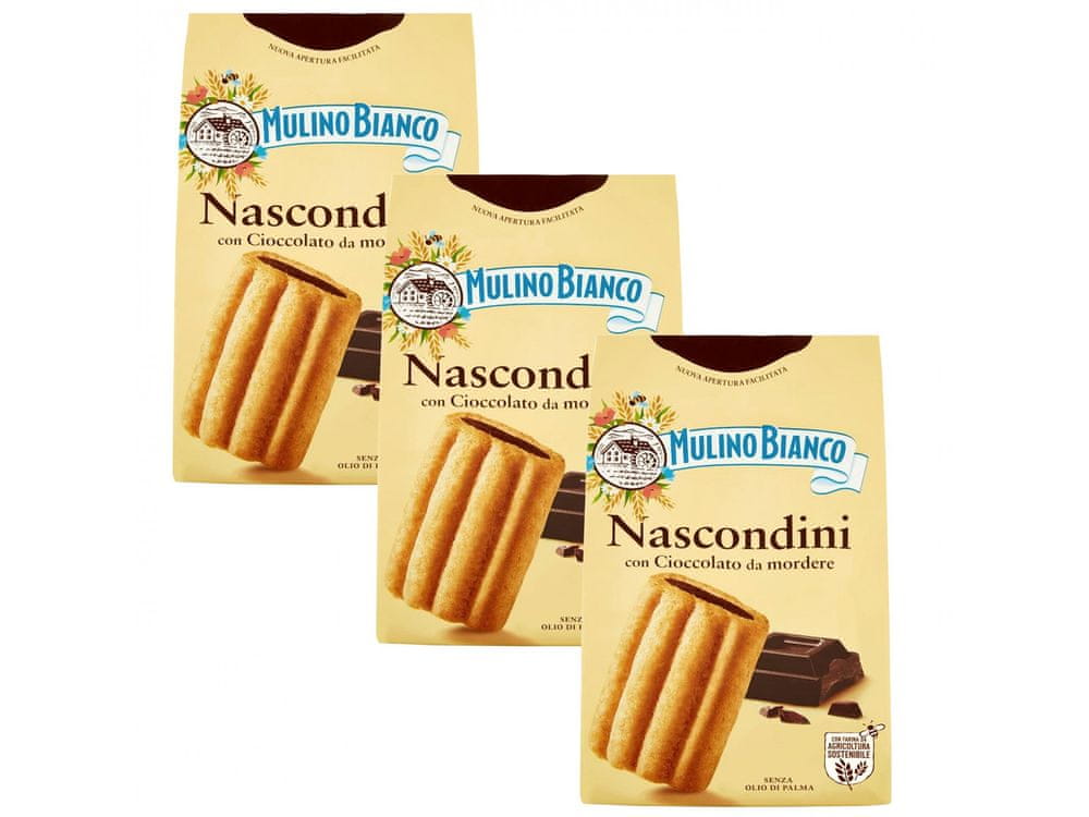 Mulino Bianco MULINO BIANCO Nascondini Talianske sušienky s čokoládovou náplňou 330g, 3